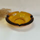 Amber vintage glass ashtray tray