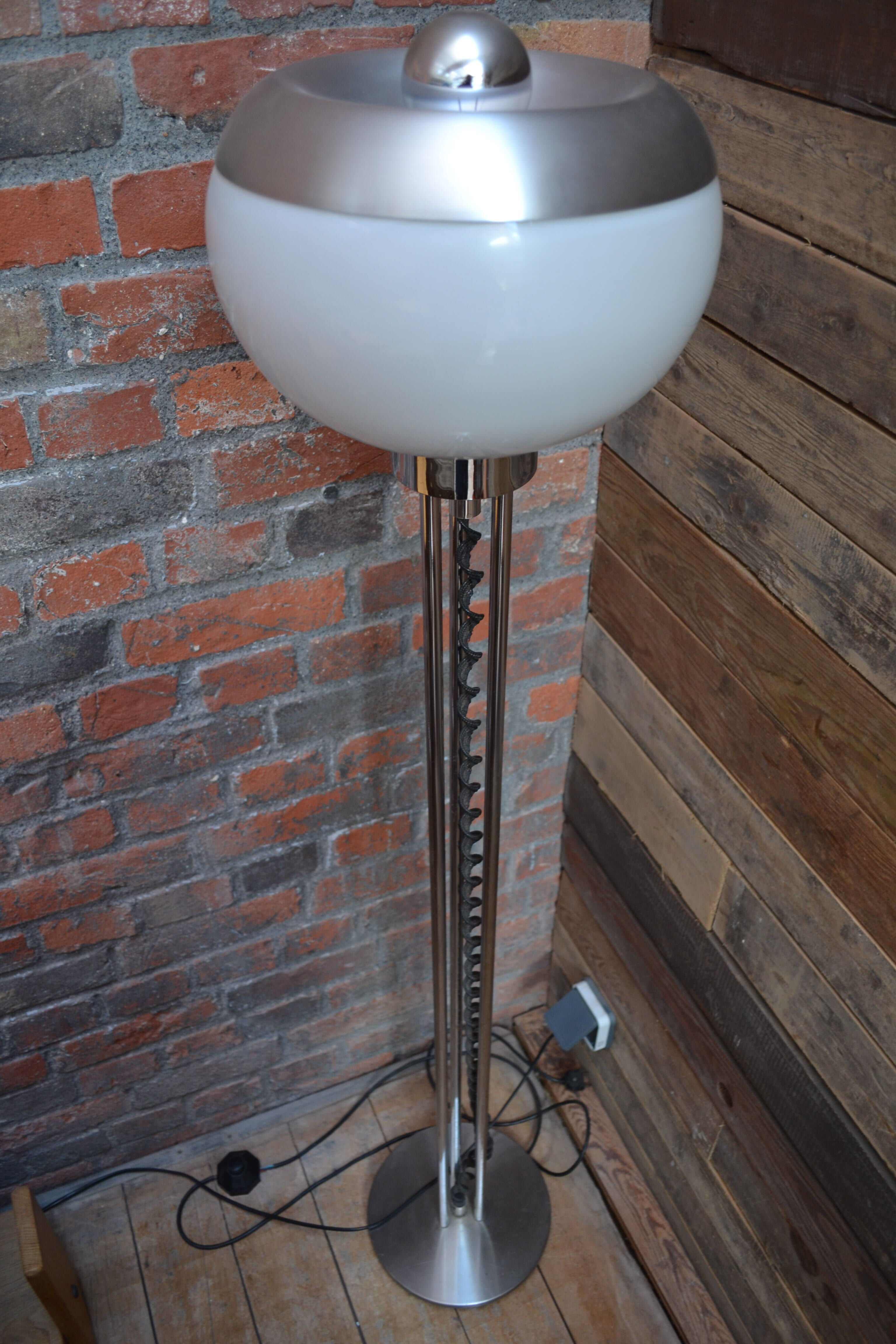 Space Age lamp post in gray metal