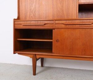 Danish design teak highboard, 1960s
