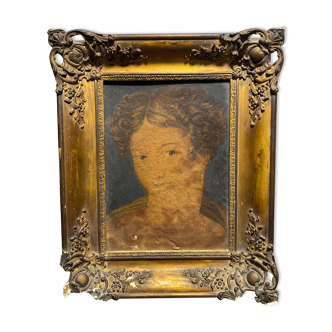 Paintings golden contour on leather