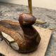 Artifex lamp with cloisonné wooden birds and travertine from the 1960s-70s.