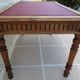 Antique desk with 2 drawers and burgundy faux leather top - Very good condition -