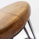 Pair of brutalist bar stools in oak and wrought iron, 1960s