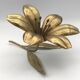 Vintage flower ashtray in solid gold-plated brass with six removable petals from the 60s/70s