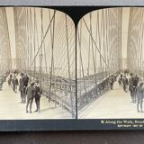 Photographie ancienne stereo, stereograph, luxe albumine 1903 Pont de Brooklyn, New-York
