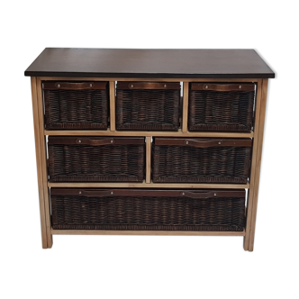 Commodity 6 rattan drawers