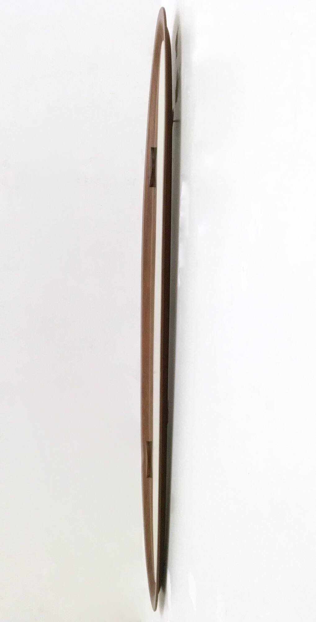 Oval Wall Mirror with a Beech Frame, Italy