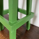 Wooden slatted stool