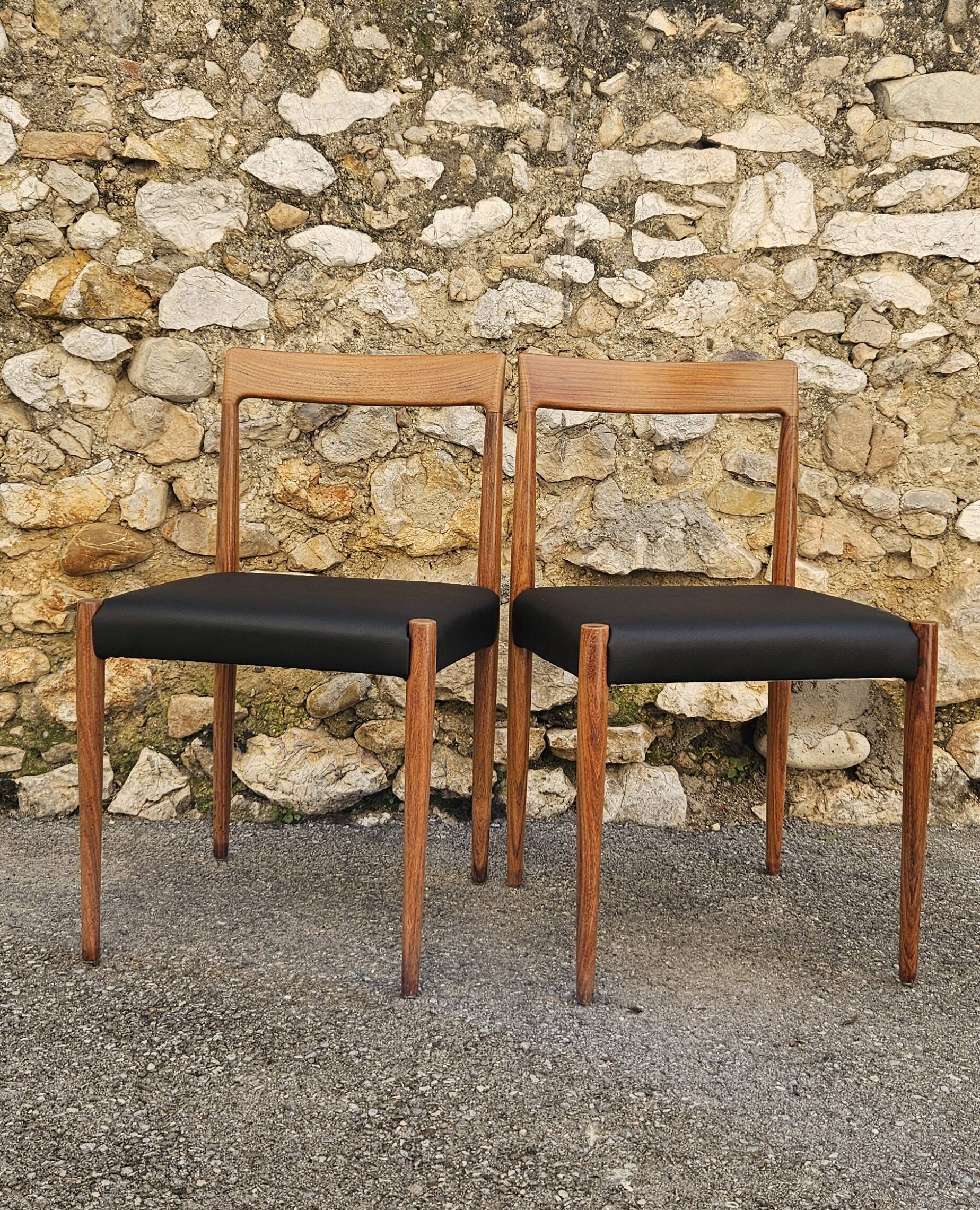 Rosewood chairs, 1960s, by the brand Lübke.