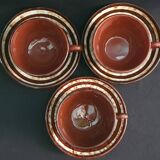 "Mary" Sarreguemines trio of cups