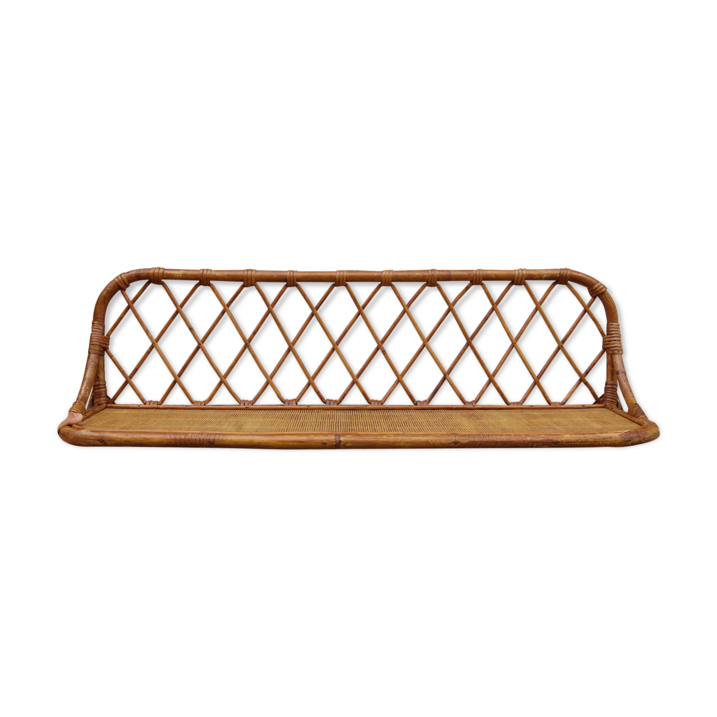 Rattan wall shelf
