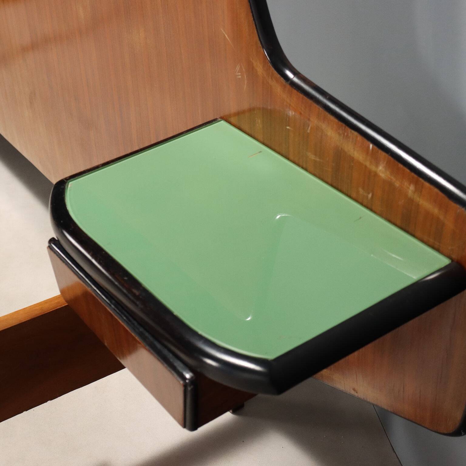 Bed with bedside tables 1950s-60s