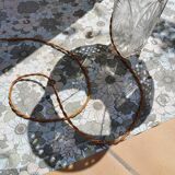 Table lamp - glass foot and hook lampshade 70s