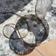 Table lamp - glass foot and hook lampshade 70s