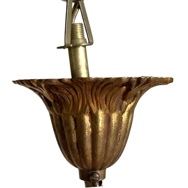 Lustre 3 branches en laiton doré