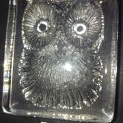 Paperweight signed daum France owl owls
