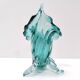 Teal Murano Glass Cornucopia Vase by Archimede Seguso, Italy