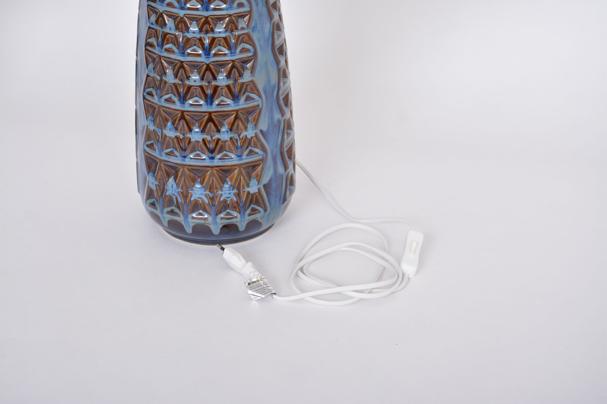 Pair of Tall Blue Mid-Century Modern Table Lamps model 3340 by Einar Johansen for Soholm