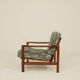 Vintage green jacquard armchair, mid-century modern design, 1965.