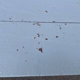 Blue painted wooden bench