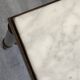Table basse marbre blanc gris structure en métal laiton doré vintage 60s