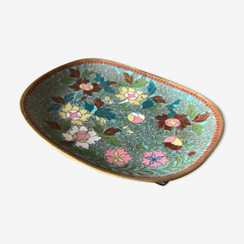 Copper pocket tray and polychrome partitioned enamels. Chinese work of the 1900s.