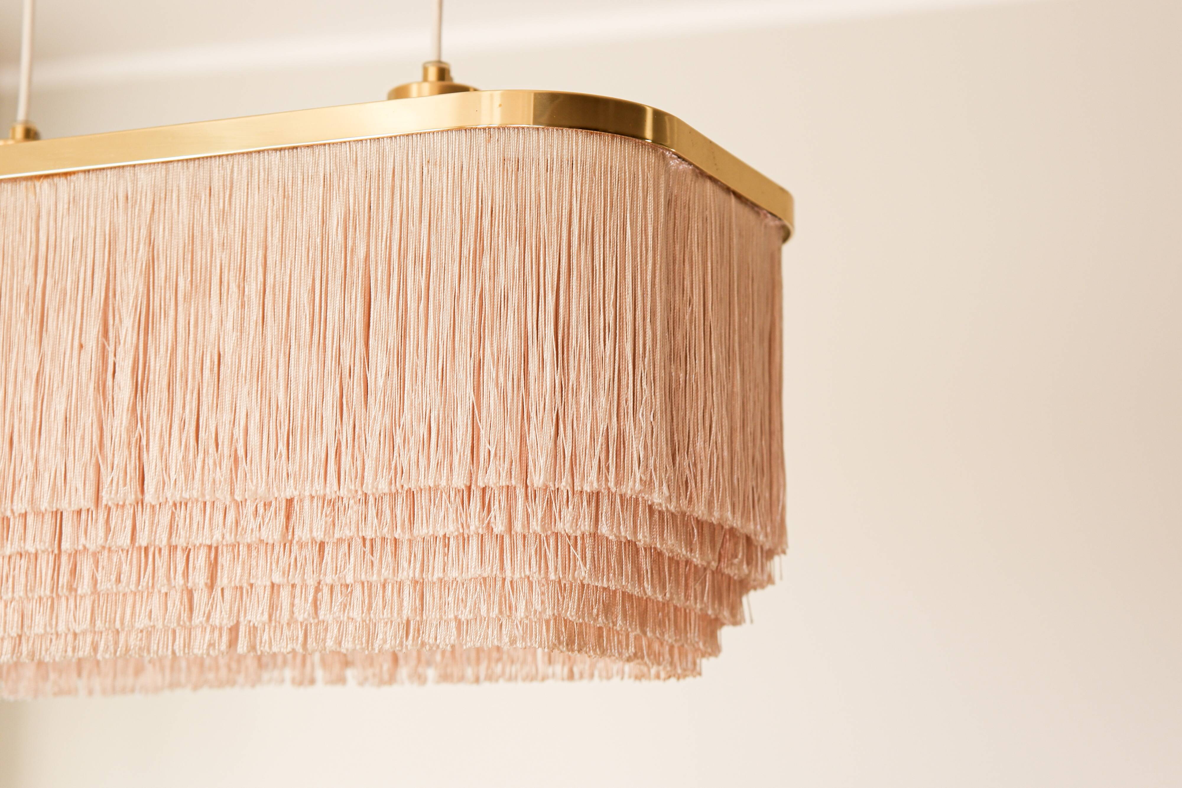 Hans Agne Jakobsson Silk fringe & brass pendant model T607, circa 1960.