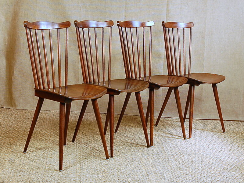 Suite de 4 chaises bistrot vintage Baumann "Menuet"