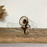 4 flutes with smoked glass feet