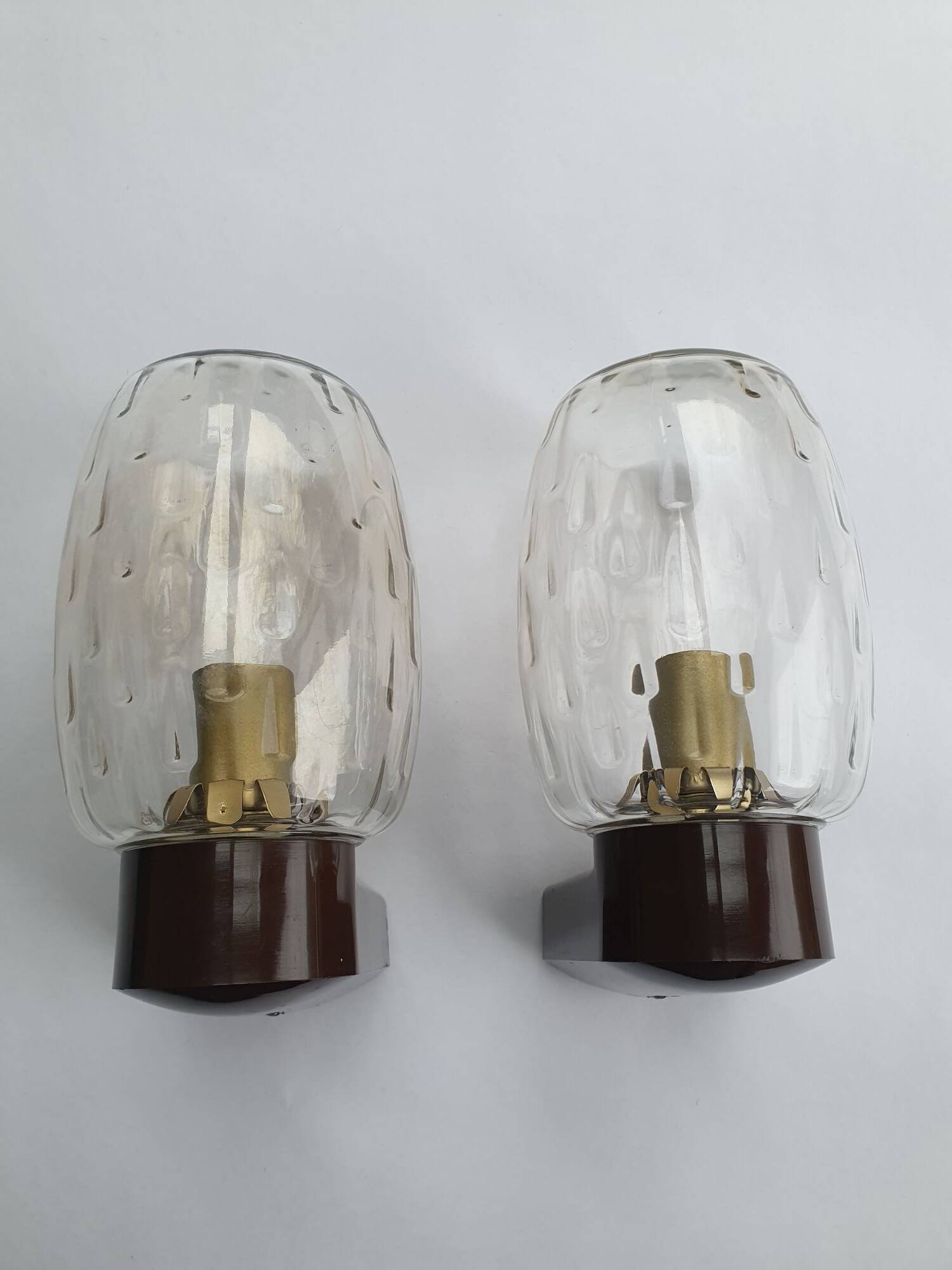 Pair of vintage RZB bathroom wall lights from the 70s in Germany