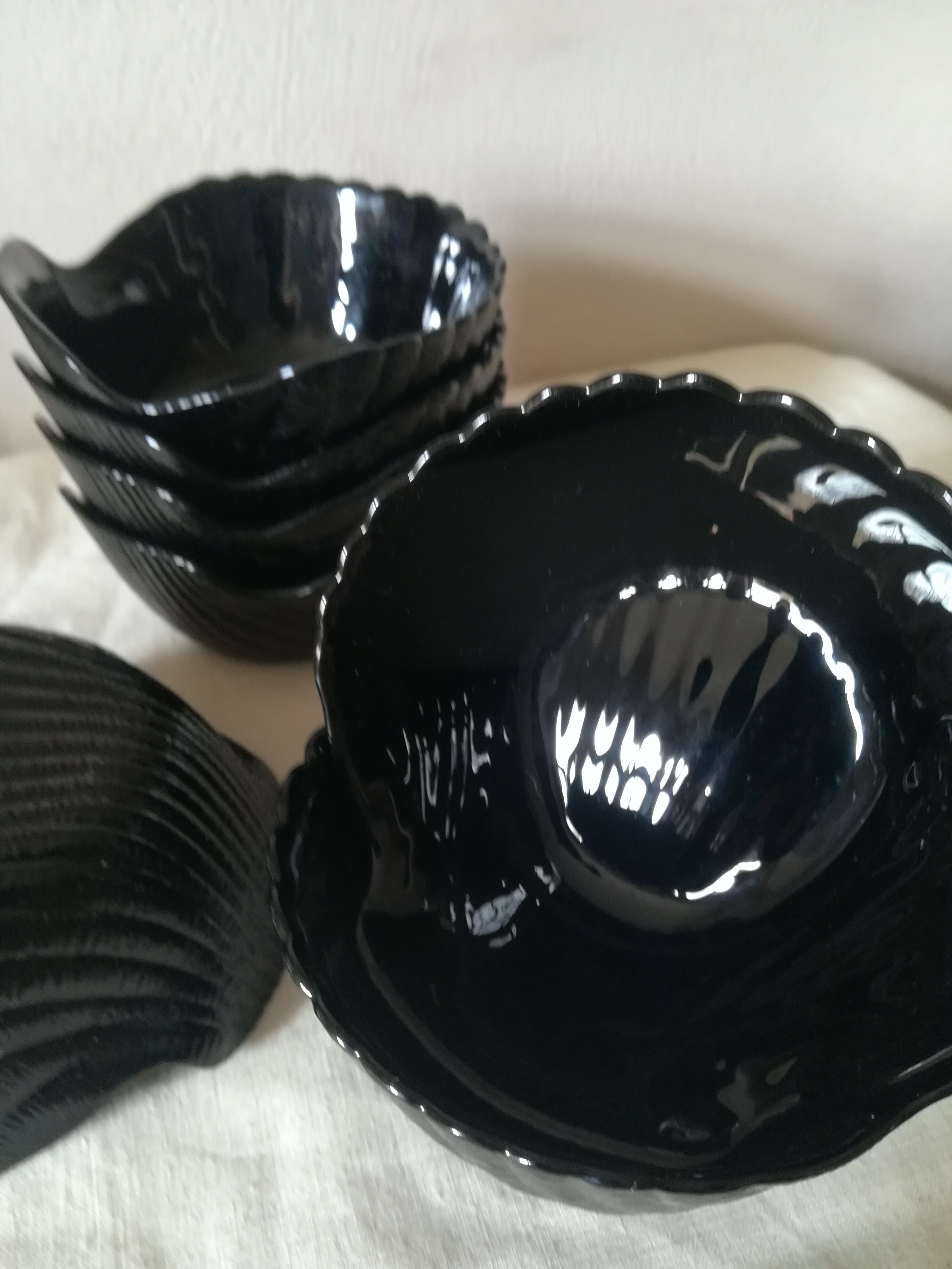 Set de 7 coupelles coquillage noir