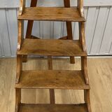 Late 19th century walnut library stepladder