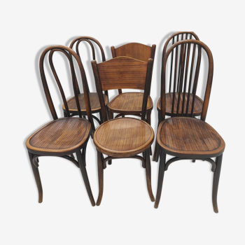 Suite of 6 chairs from Bistrot Baumann and Fischel 1920s