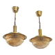 Danish Mid-Century Glass and Brass Chandeliers by Vitrika