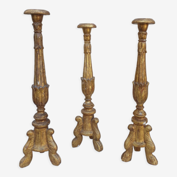3 spikes candles or old Church candlesticks
