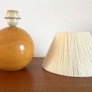 Vintage lamp in solid elm lampshade in wool 70s