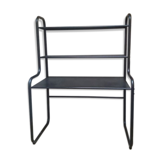 Desk shelves metal black vintage 80s