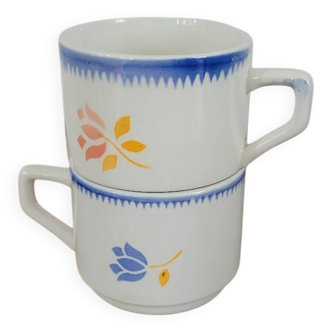Set of two floral coffee cups