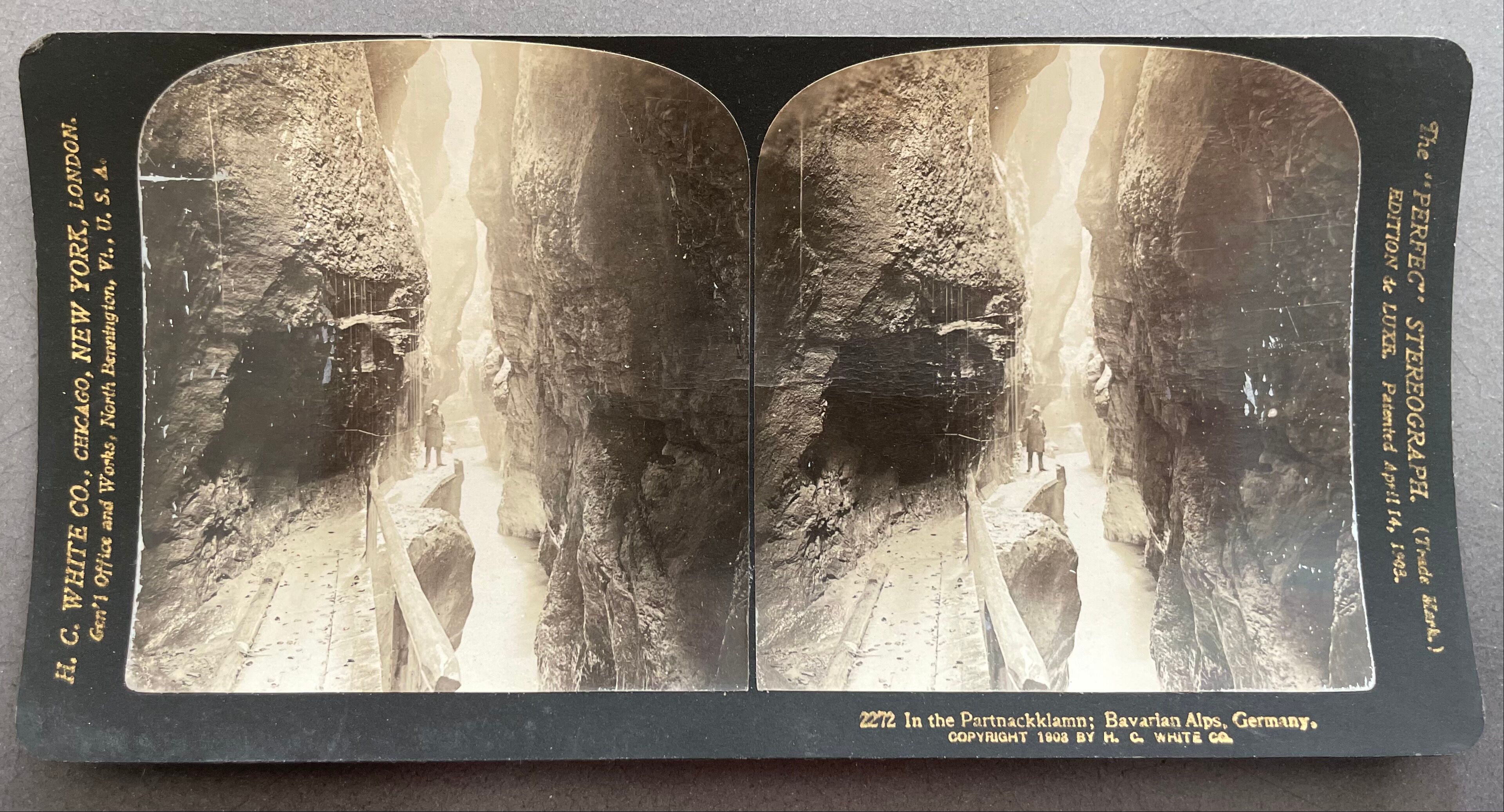 Old photography stereo, stereograph, luxury, albumine 1903 Bavarian Alps