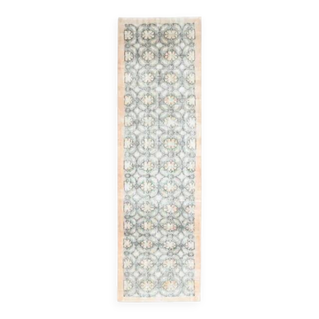 1970s Vintage Turkish Oushak Handmade Wool Cotton Gray Area Rug 95x329