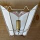 Pair of white and pink glass paste wall lights, Italy, Art Deco style
