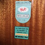Lacquered table and 4 chairs of the brand NF Meuble