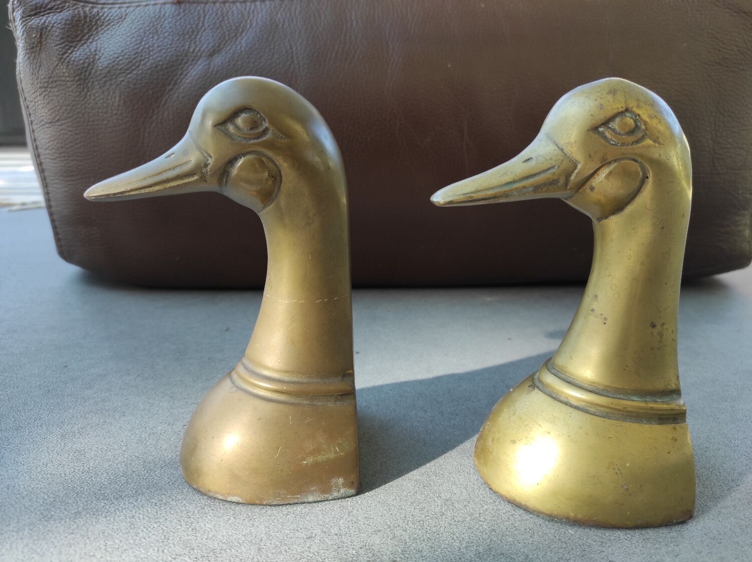 Paire de canards en laiton serre-livres