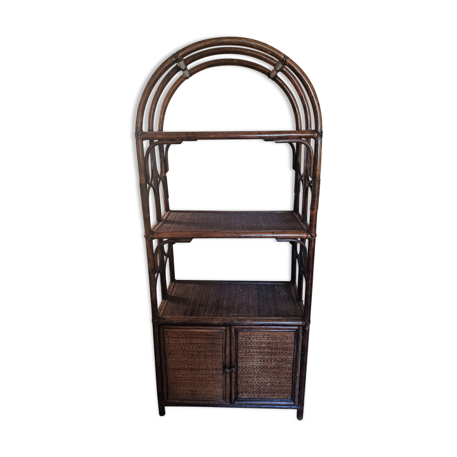 Vintage rattan bookcase