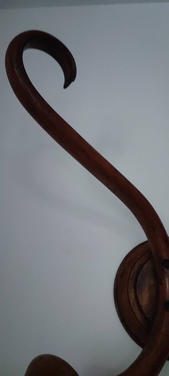Curved wooden coat hook, circa 1900