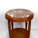 Pedestal Table, Side Table in Solid Oak & Griotte Marble Top
