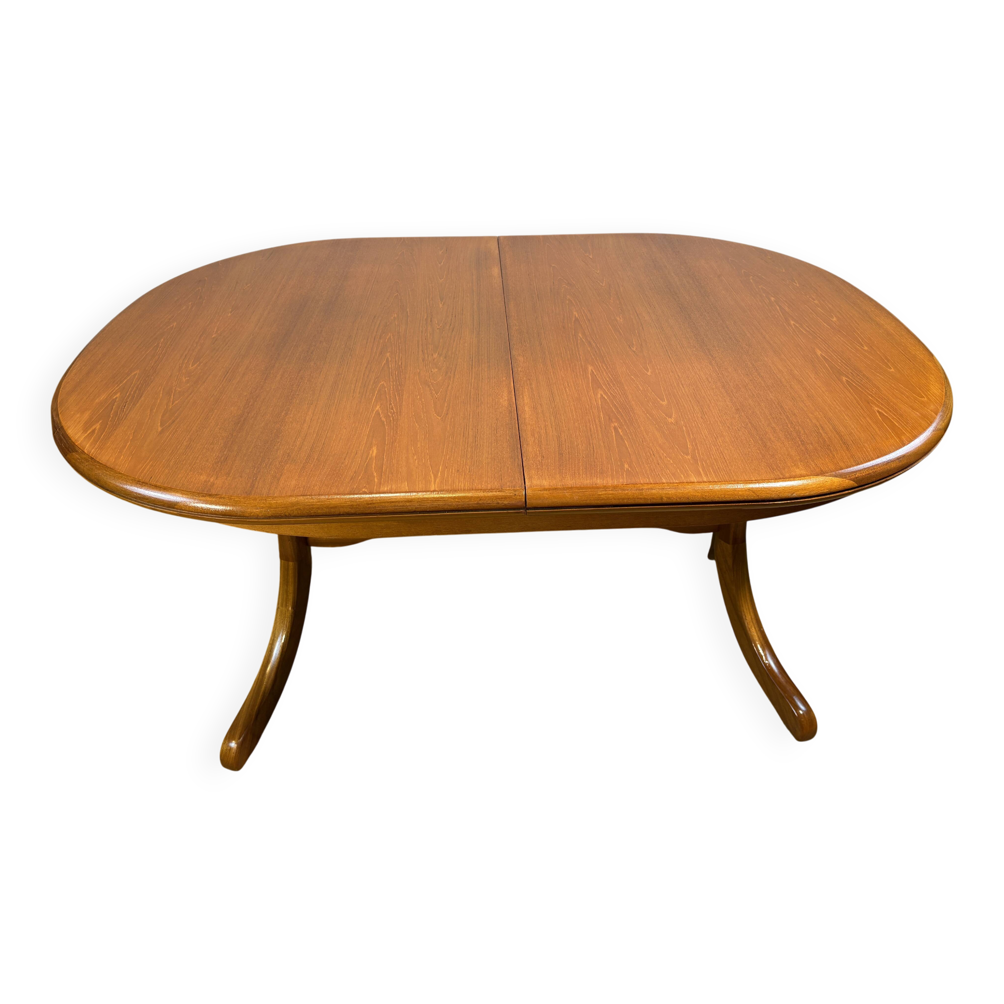 Mid Century Retro Teak Oval Danish Extending Dining Table (Circa 1960–1970)
