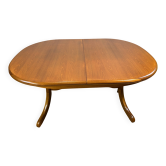 Mid Century Retro Teak Oval Danish Extending Dining Table (Circa 1960–1970)