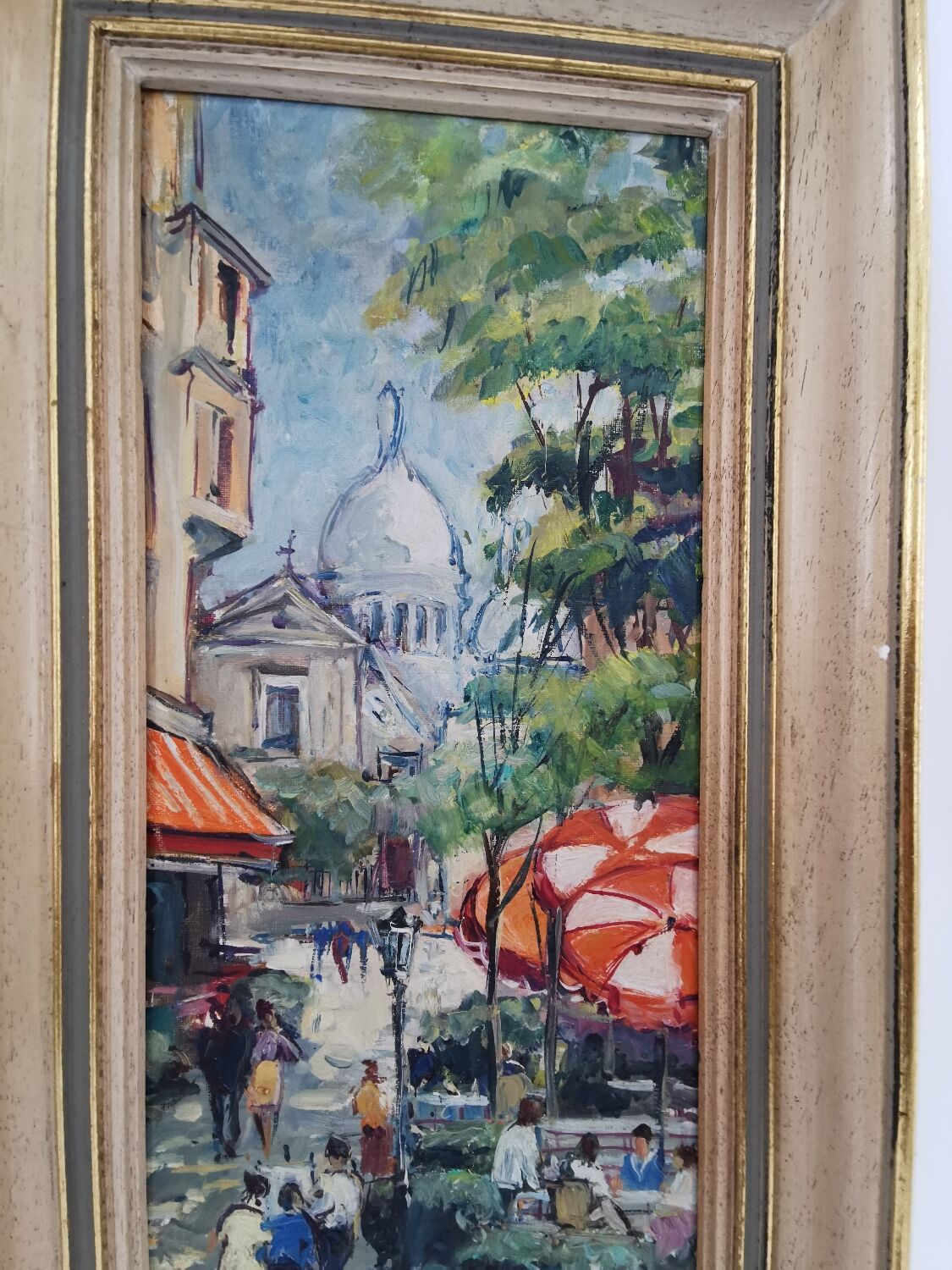 Old painting Oil Paris Montmartre signed André Michel 70's