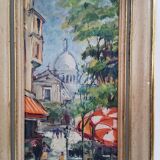 Ancien tableau peinture Huile Paris Montmartre signé André Michel 70's